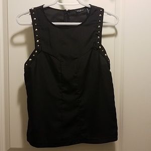 Marciano black studded sleeveless top